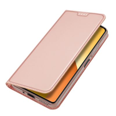 4. Etui Dux Ducis Skin Pro z klapką i miejscem na kartę na Xiaomi Redmi Note 13 5G - różowe