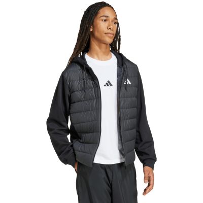 16. Kurtka męska adidas Essentials Climawarm Hybrid Down Hooded czarna KA5251
