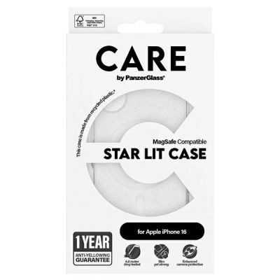 4. Etui CARE by PanzerGlass Flagship Star Lit Case z MagSafe na iPhone 16 - białe