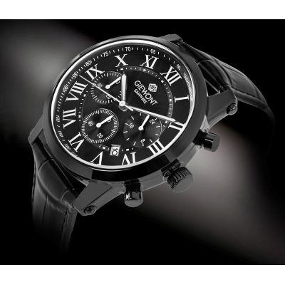 2. Zegarek Męski Giewont Chronograph Sapphire Czarny GW6260-A3