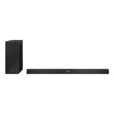 Sharp 2.1-kanałowy ultracienki Dolby Atmos/DTS Virtual: X Soundbar z bezprzewodowym subwooferem HT-SBW320 360 W Łączność Bluetooth Połączenie bezprzewodowe