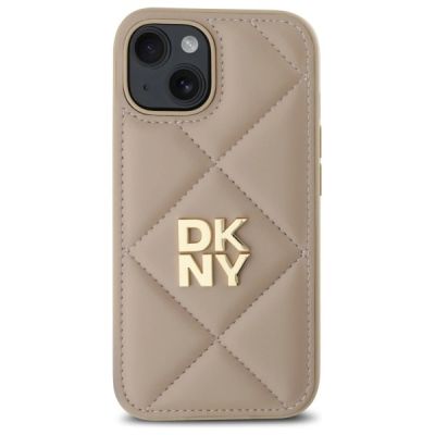 3. Etui DKNY Quilted Stack Logo na iPhone 15 - beżowe