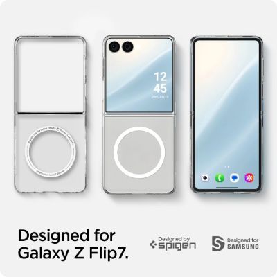 14. Etui Spigen AirSkin Mag MagSafe na Samsung Galaxy Z Flip 7 - przeroczysto-białe