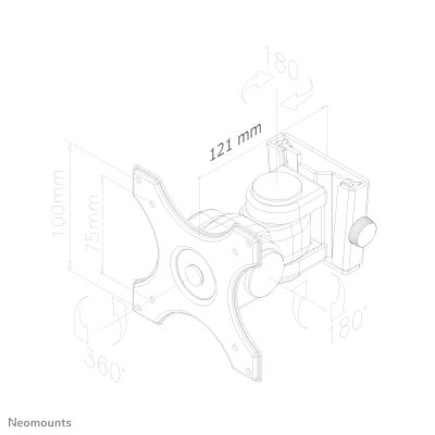 6. Neomounts FPMA-W250BLACK uchwyt do telewizorów 76,2 cm (30") Czarny