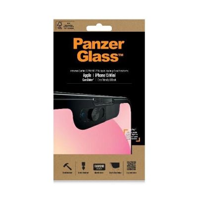 2. Szkło hartowane PanzerGlass E2E Microfracture na iPhone 13 Mini CamSlider Case Friendly AntiBacterial - czarne