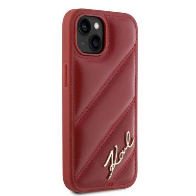 4. Etui Karl Lagerfeld Diagonal Quilted Script na iPhone 15 / 14 / 13 - czerwone