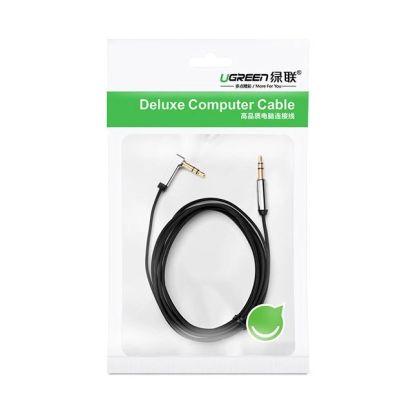 5. Ugreen płaski kątowy kabel przewód audio AUX 3,5 mm mini jack 0,5 m czarny (AV119 10596)