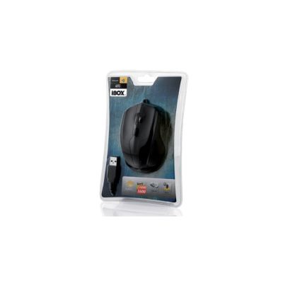 4. Mysz IBOX i005 LASEROWA PRZEWODOWA, USB IMLAF005 (laserowa; 1600 DPI; kolor czarny)