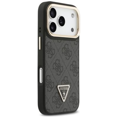 4. Etui Guess 4G PU Triangle Logo & Stand Camera Magsafe na iPhone 17 Pro - czarne