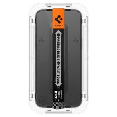 5. Szkło hartowane Spigen Glas.tR EZ Fit FC na iPhone 15 Pro - czarne 2 szt.