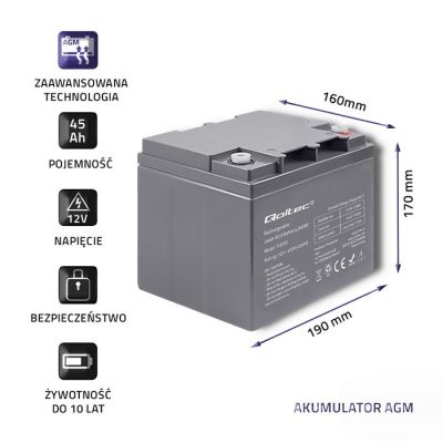 3. Akumulator bezobsługowy Qoltec 53035