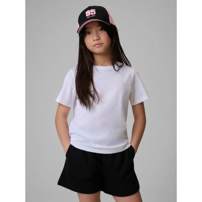 T-shirt regular gładki dziewczęcy 4F 4FJRMM00TTSHF3553-10S