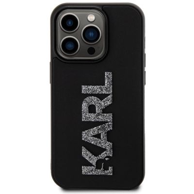 3. Etui Karl Lagerfeld 3D Rubber Glitter Logo na iPhone 15 Pro - czarne