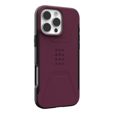 3. UAG Civilian Magsafe - obudowa ochronna do iPhone 16 Pro Max kompatybilna z MagSafe (bordeaux)