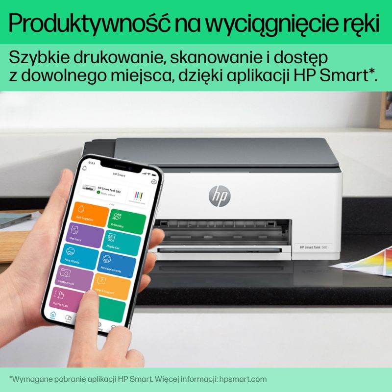 65. HP Smart Tank 580 Bezprzewodowe All-in-One W kolorze Drukarka, Kopiarka, skaner