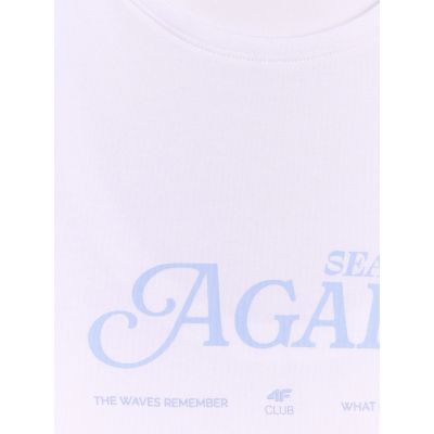 6. T-shirt slim z nadrukiem damski 4F 4FRAW26TTSHF4373-10S