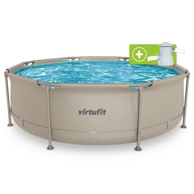 VIRTUFIT OKRĄGŁY BASEN 244 CM Z POMPĄ FILTRUJĄCĄ BEŻOWY
