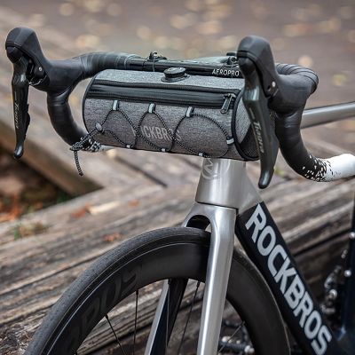 5. Torba na kierownicę 1,5L Rockbros TL002 ROAD TO SKY wodoodporna – szara