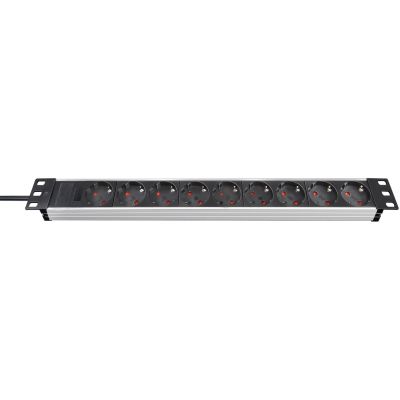 2. Brennenstuhl 1390007009 rozgałęziacz 2 m 9 x gniazdo sieciowe Aluminium, Czarny