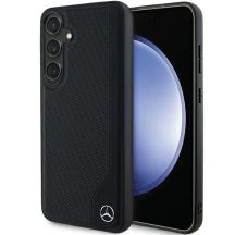 Etui Mercedes Leather Debossed Line MagSafe na Samsung Galaxy S24+ - czarne