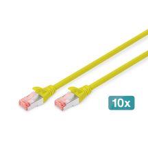 Kabel krosowy (patch cord) RJ45-RJ45, kat.6, S/FTP, AWG 27/7, LSOH, 2m, żółty, 10szt