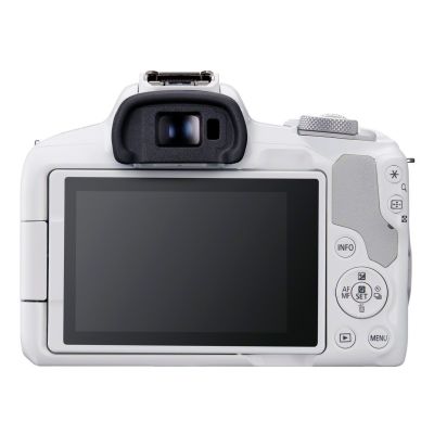 17. Canon EOS R50, White + RF-S 18-45mm F4.5-6.3 IS STM Kit Bezlusterkowiec 24,2 MP CMOS 6000 x 4000 px Biały