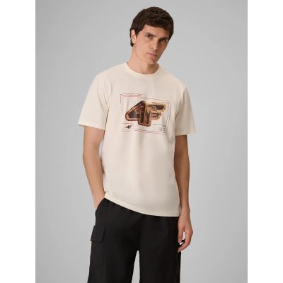 T-shirt regular z nadrukiem męski 4F 4FRSS26TTSHM4230-11S