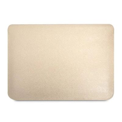 3. Pokrowiec Guess Saffiano Triangle Logo na laptopa 16'' - beżowy