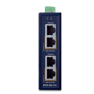 2. PLANET Industrial 2-port 10/100/1000T Gigabit Ethernet Obsługa PoE Niebieski