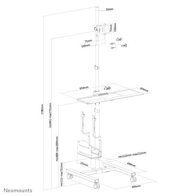 20. Uchwyt monitora mobilny 10-32" FPMA-MOBILE1700 NEWSTAR