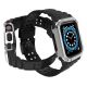 3. Pasek z etui ochronnym Protect Strap Band do Apple Watch 38 / 40 / 41 mm opaska obudowa pancerna - czarny, srebrny