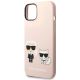 6. Etui Karl Lagerfeld Silicone Karl&Choupette MagSafe na iPhone 14 Plus - jasnoróżowe