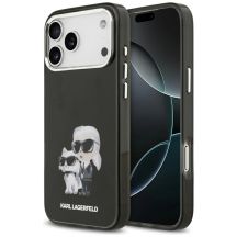 Etui Karl Lagerfeld IML Aquarelle Karl & Choupette & Logo MagSafe na iPhone 17 Pro Max - czarne