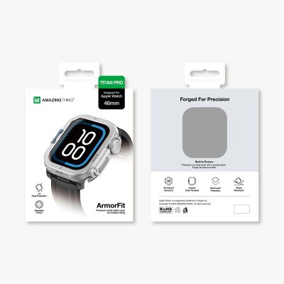 5. Etui metalowe AMAZINGTHING Titan Pro na Apple Watch 11 46mm aluminiowe - srebrne