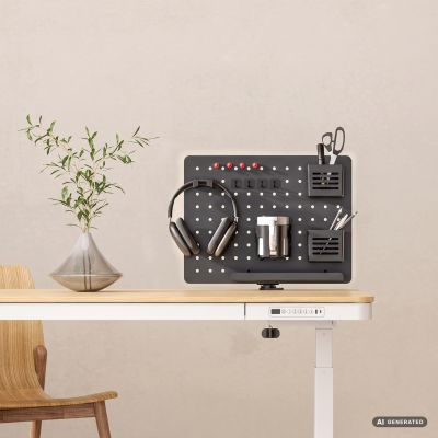 9. Activejet Organizer na biurko APB-002B. Obrotowa tablica perforowana. Kolor czarny matowy.