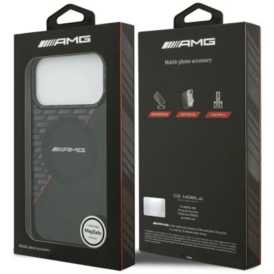 8. Etui Mercedes AMG IML Double Layer Rhombs MagSafe na iPhone 18 Pro Max / 17 Pro Max - czarno-czerwone