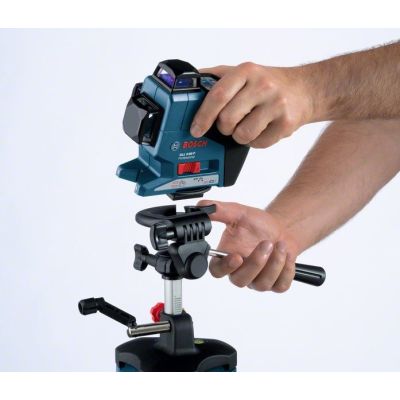2. Bosch BT 250 Professional statyw Poziomice laserowe 3 x noga Niebieski, Biały