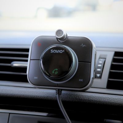 32. SAVIO TR-14 TRANSMITER SAMOCHODOWY FM Z BLUETOOTH I ŁADOWARKĄ,QUICK CHARGE 3.0 I POWER DELIVERY, RED. SZUMÓW