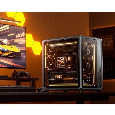 5. Jonsbo X400 PC-Gehäuse, Midi-Tower, ATX, Tempered Glass - grau
