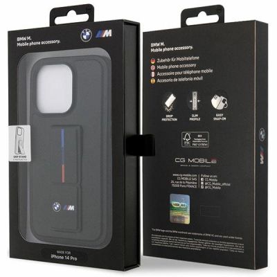 8. Etui BMW Grip Stand Hot Stamp iPhone 14 Pro - czarne