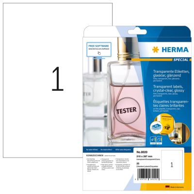 2. HERMA 8020 etykiet do nadruku Przezroczysty Samoprzylepne etykiety do drukowania