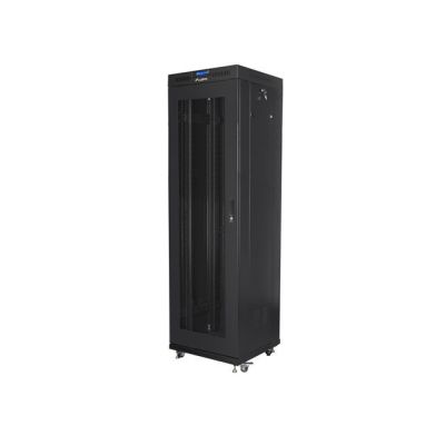 SZAFA INSTALACYJNA RACK STOJĄCA 19" 42U 600X600 CZARNA DRZWI PERFOROWANE LCD LANBERG (FLAT PACK) V2