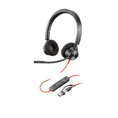 5. Słuchawki Poly Blackwire 3320 Stereo USB-C Headset +USB-C/A Adapter 8X219AA