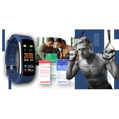 6. Smartwatch GIEWONT Czarno Granatowy 2 Paski GW200-6