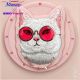 8. Etui Nimmy Glasses Cool Cat MagSafe na iPhone 16 - różowe