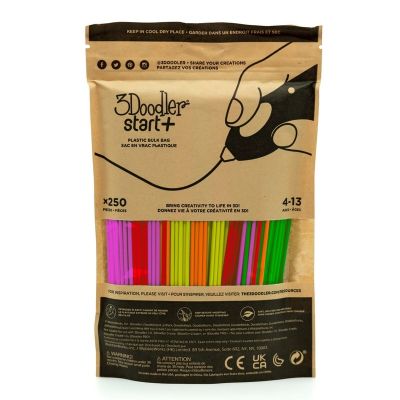 6. 3DOODLER START FILAMENT ECO 2.5MM, 250 SZTUK, 5 KOLORÓW (NEON CZERW,POM,ZIEL,RÓŻ,ZÓŁĆ), NEON GLOW 3DS-ECO-MIX3-250