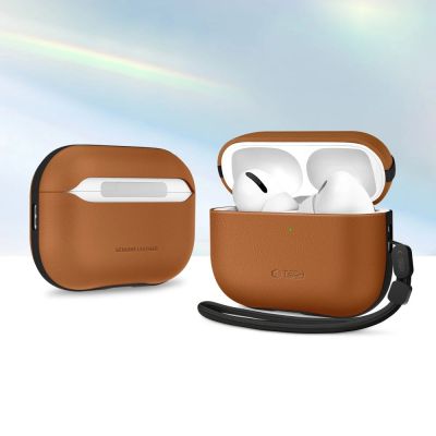 9. Etui Tech-Protect NaturalFit na AirPods Pro 3 - brązowe