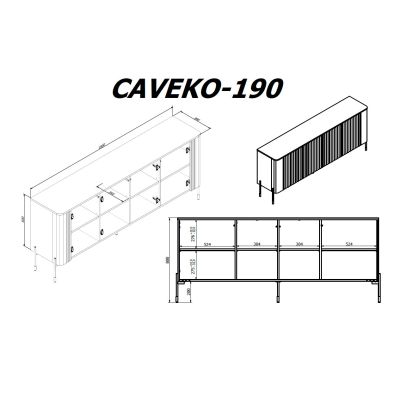 4. Komoda VERA 190x40x80 czarny mat