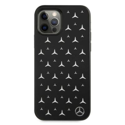 3. Etui Mercedes Silver Stars Pattern na iPhone 12 Pro Max - czarne