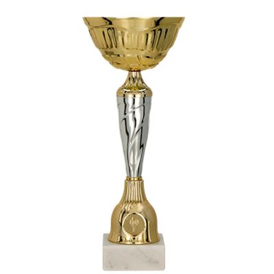2. Puchar metalowy złoto-srebrny